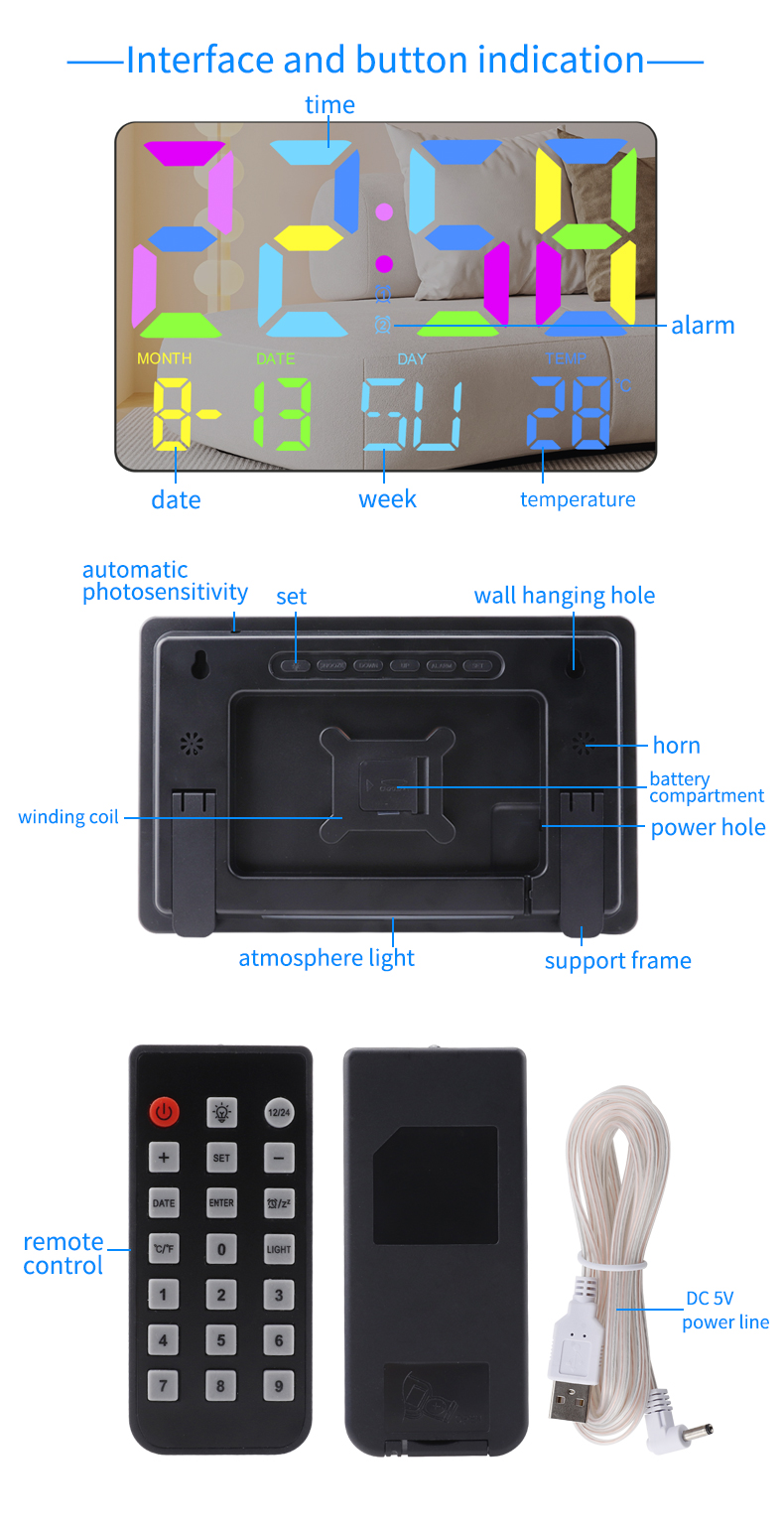 AGSIVOLargeRGBRainbowDigitalWallClockAlarmClockLargeLEDDisplaywithSnoozeRemoteControlAutomaticBright-1998696-3