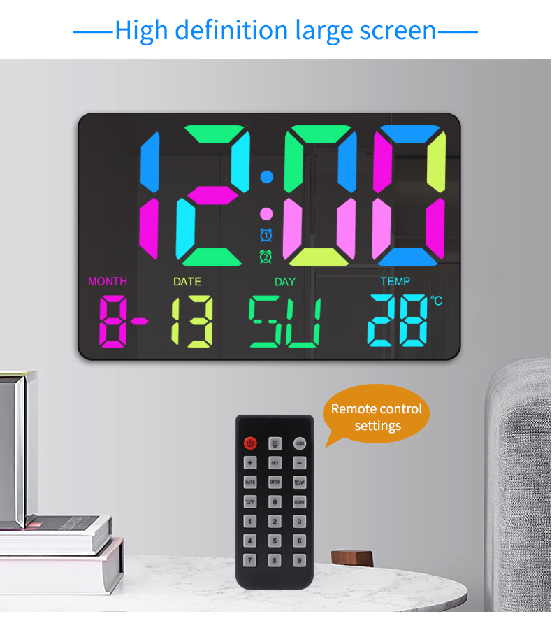 AGSIVOLargeRGBRainbowDigitalWallClockAlarmClockLargeLEDDisplaywithSnoozeRemoteControlAutomaticBright-1998696-4