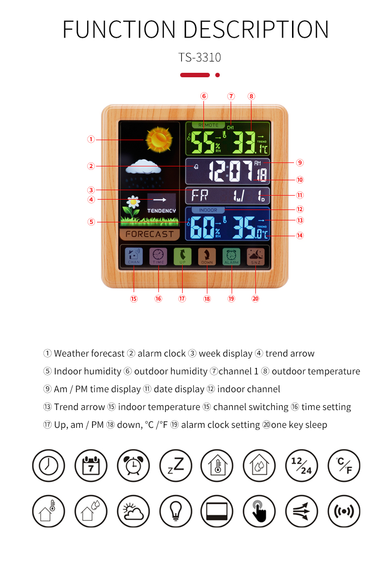 AGSIVOWirelessTouchScreenDigitalWeatherStationAlarmClockIndoorOutdoorThermometerHumidityDisplayWithA-1998548-7