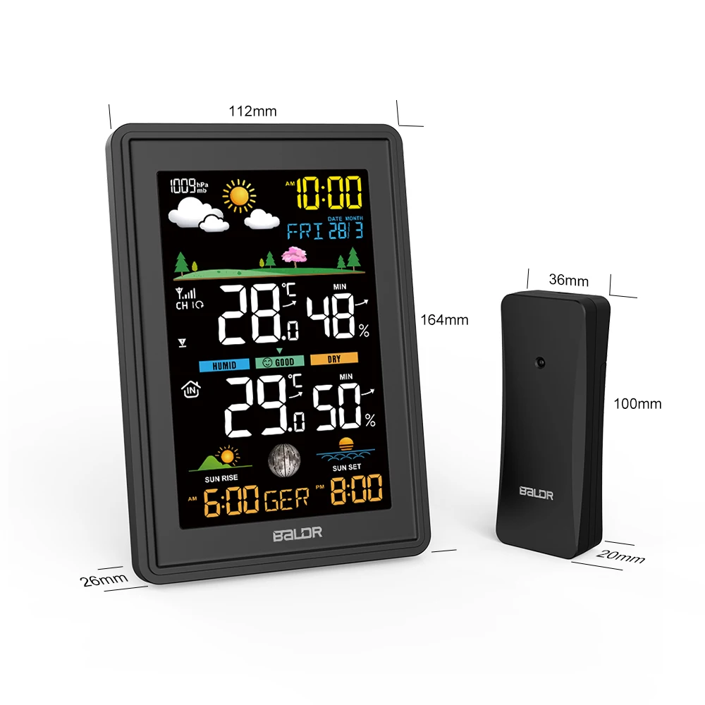 BALDRWirelessDigitalColorDisplayWeatherStationClockBarometerThermometerHygrometerTrendSunTimeForecas-2007274-11