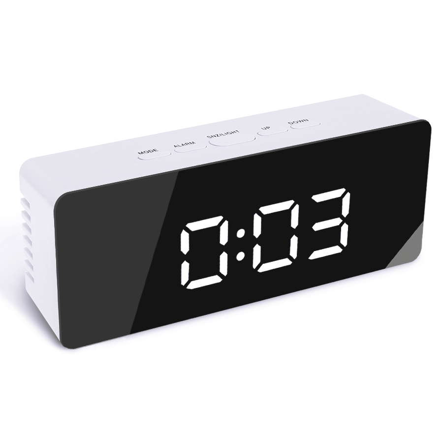 DigooWirelessUSBMirrorAlarmClockLEDDigitalTherometerTemperatureNightModeBlackDG-DM1-1981188-12