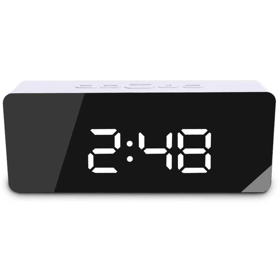 DigooWirelessUSBMirrorAlarmClockLEDDigitalTherometerTemperatureNightModeBlackDG-DM1-1981188-13