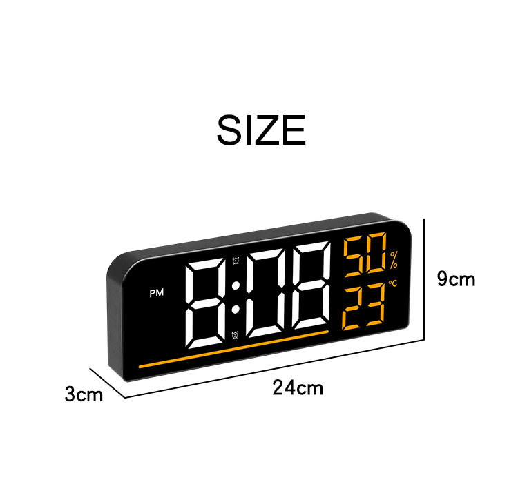 LEDDigitalWallClockRemoteControlElectronicMuteClockwithTemperatureHumidityDisplayTimingFunction1224H-2005987-7