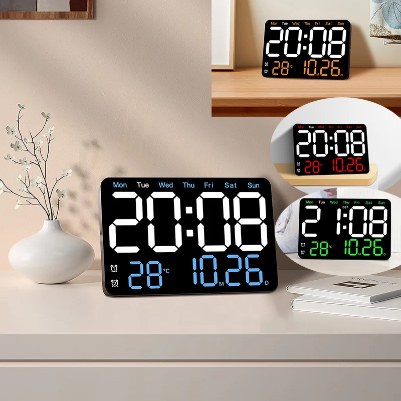 LargeDigitalLEDWallAlarmClockWithWeekdayDisplaySilentSimpleDesignHigh-DefinitionTableAlarmClocksLivi-2005592-1