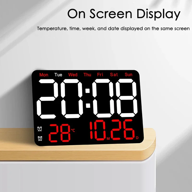 LargeDigitalLEDWallAlarmClockWithWeekdayDisplaySilentSimpleDesignHigh-DefinitionTableAlarmClocksLivi-2005592-4