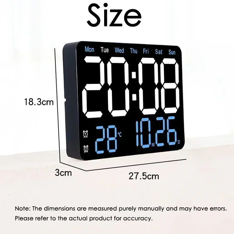 LargeDigitalLEDWallAlarmClockWithWeekdayDisplaySilentSimpleDesignHigh-DefinitionTableAlarmClocksLivi-2005592-6