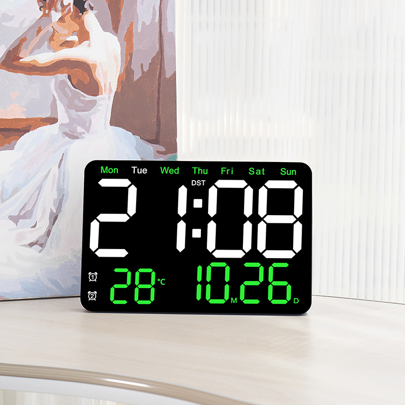 LargeDigitalLEDWallAlarmClockWithWeekdayDisplaySilentSimpleDesignHigh-DefinitionTableAlarmClocksLivi-2005592-8