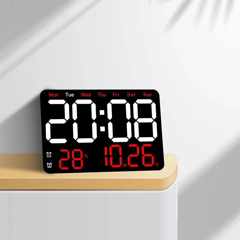 LargeDigitalLEDWallAlarmClockWithWeekdayDisplaySilentSimpleDesignHigh-DefinitionTableAlarmClocksLivi-2005592-9