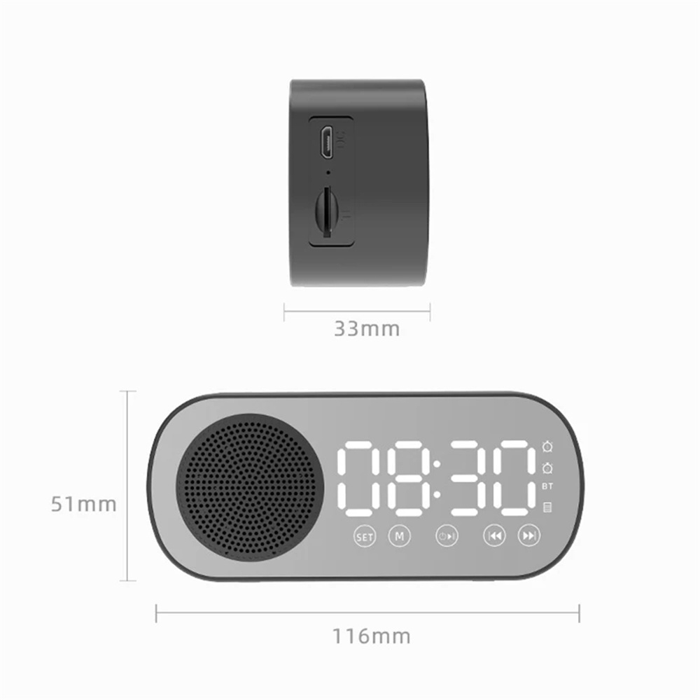 MultifunctionalLEDMirrorDigitalAlarmClockwithWirelessbluetoothSpeakerHigh-DefinitionDisplaySuperiorS-2012718-7