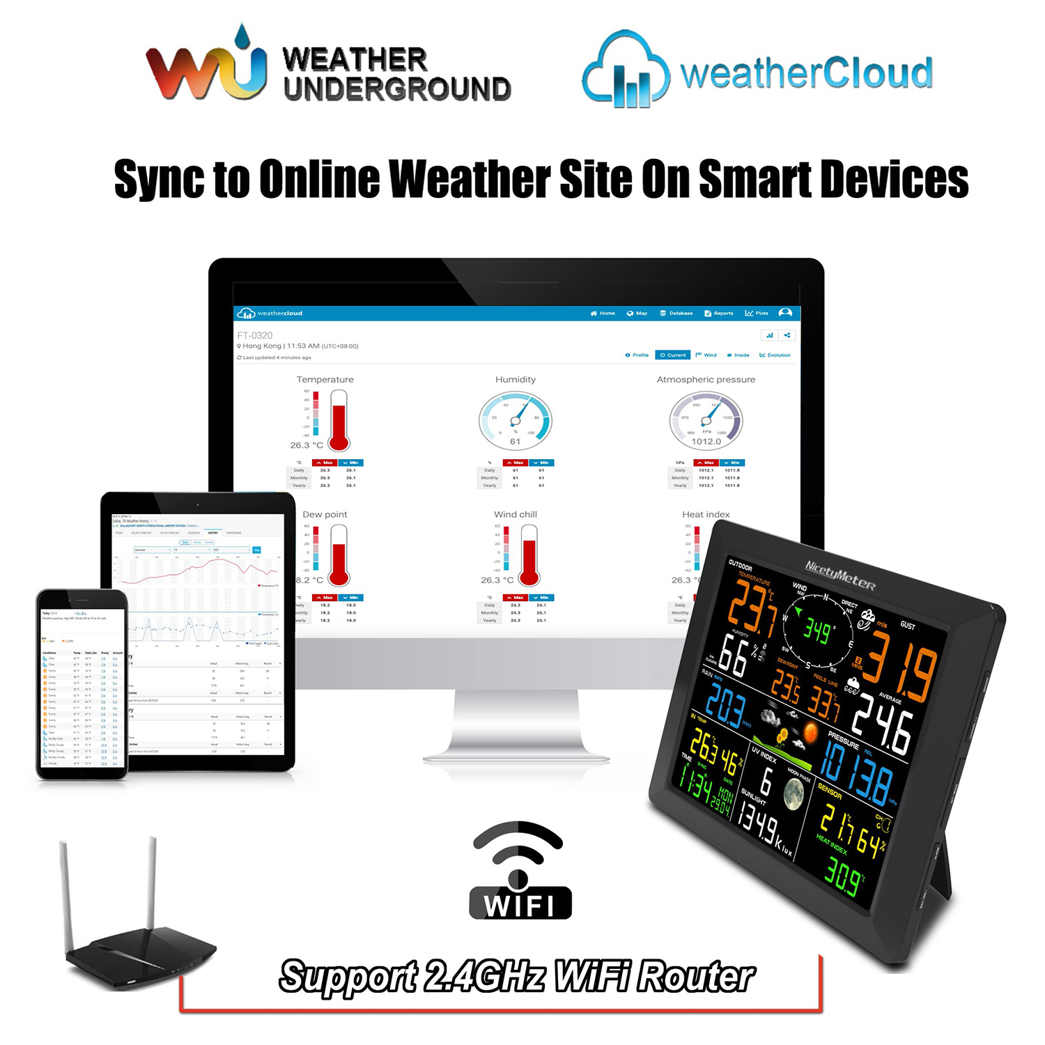 NicetyMeter03207In1WifiWirelessWeatherStationClockIndoorOutdoorThermometerHygrometerwithOutdoorSenso-2001292-5