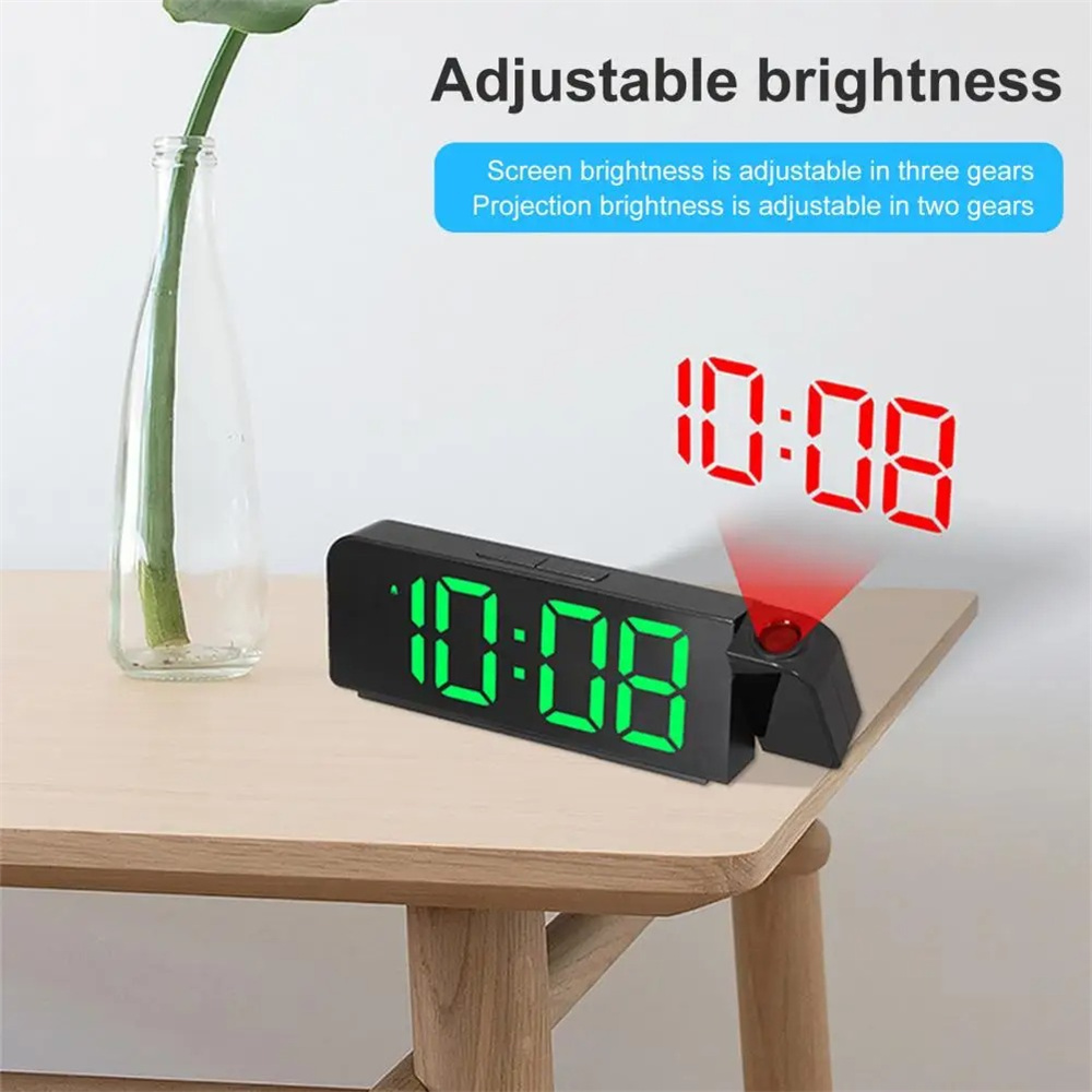 VersatileColorfulLEDDigitalAlarmClockwith180DegreeProjectionAdjustableBrightnessIndoorTemperatureDua-2003213-3