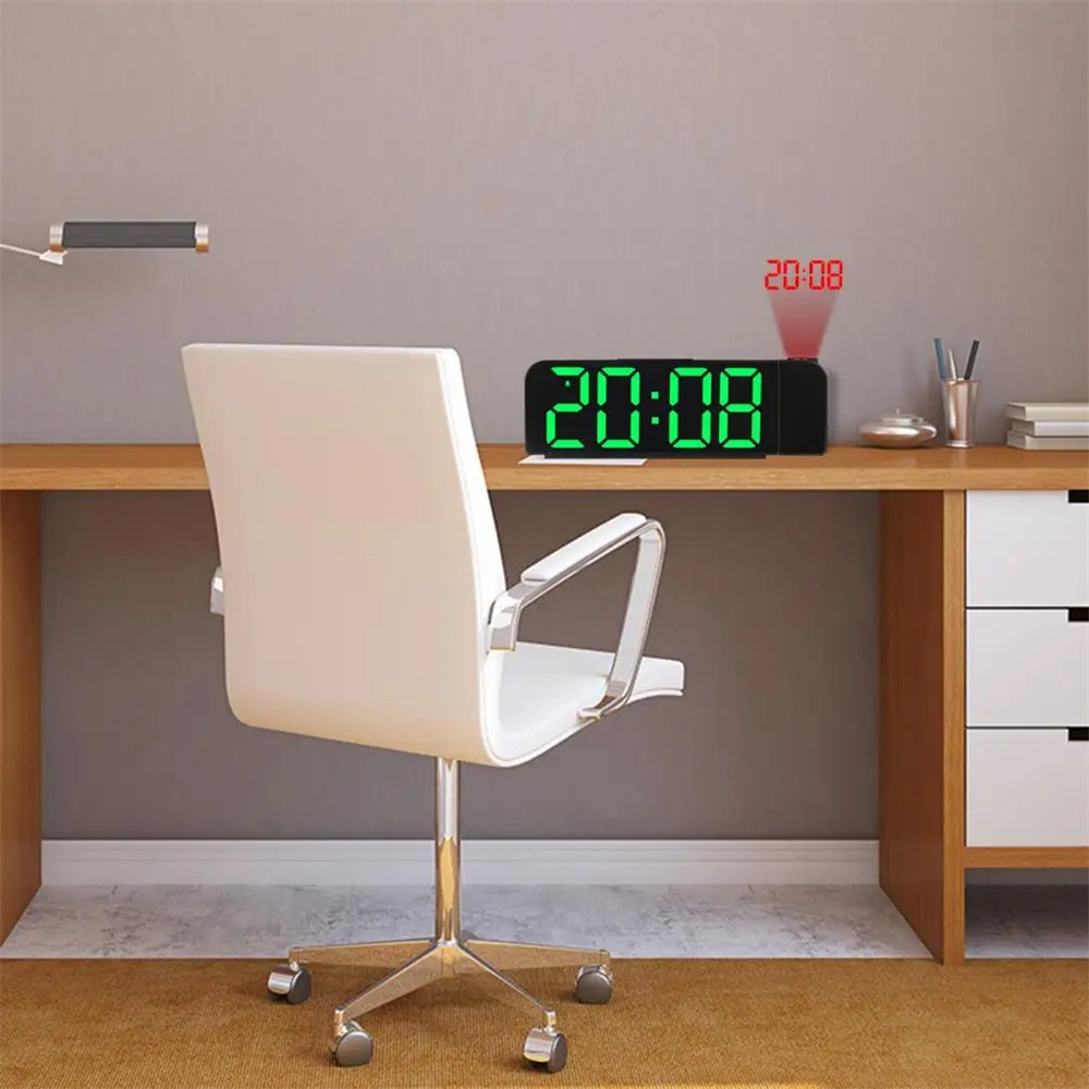 VersatileColorfulLEDDigitalAlarmClockwith180DegreeProjectionAdjustableBrightnessIndoorTemperatureDua-2003213-6