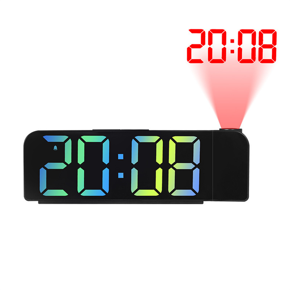 VersatileColorfulLEDDigitalAlarmClockwith180DegreeProjectionAdjustableBrightnessIndoorTemperatureDua-2003213-10