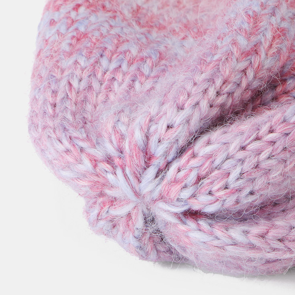 WomenMixedColorKnittedTie-dyeGradientColorVintageFashionWarmthBrimlessBeanieHat-1924621-4