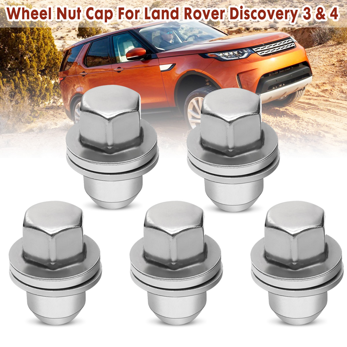 5PcsStainlessSteelWheelNutCapForLandRoverDiscovery34RangeRoverRRD500290-1583944-1