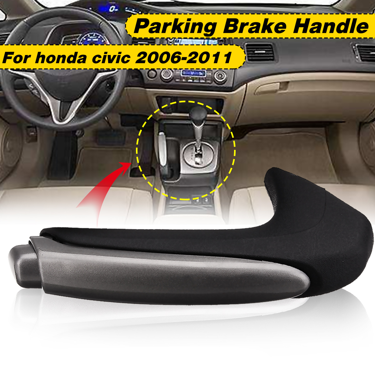 CarHandleGripCoverParkingHandBrakeHandbrakeHandleSleeveProtectorforHondaCivic2006-2011LHD-1298378-1