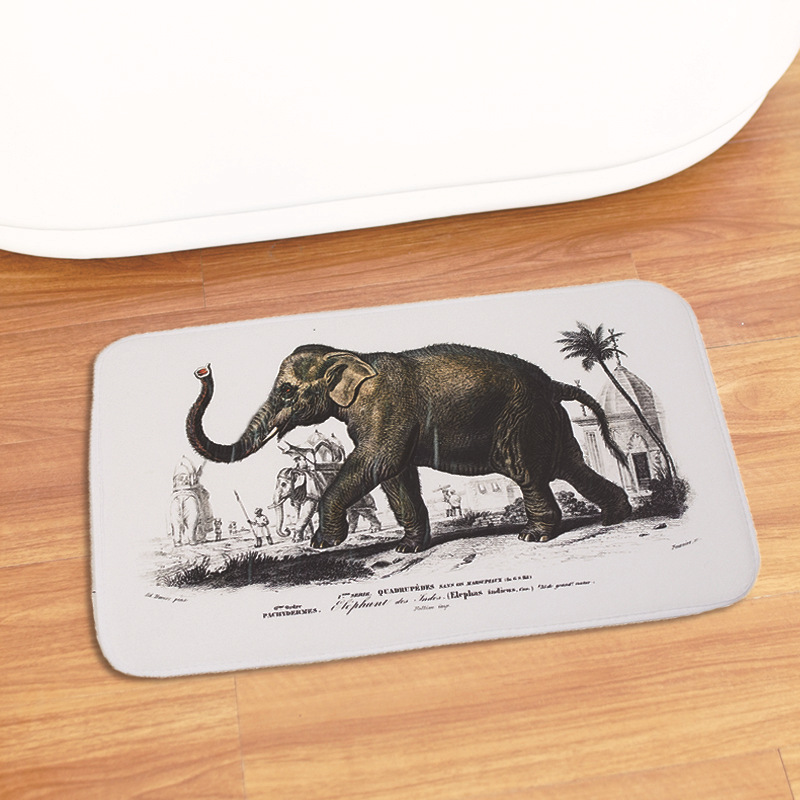 40x60CMNon-SlipBathMatsWashroomCarpetLOVERoseElephantDogPrintedFloorCarpetPadRugs-1383466-3