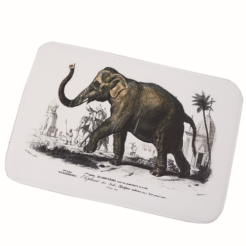 40x60CMNon-SlipBathMatsWashroomCarpetLOVERoseElephantDogPrintedFloorCarpetPadRugs-1383466-6