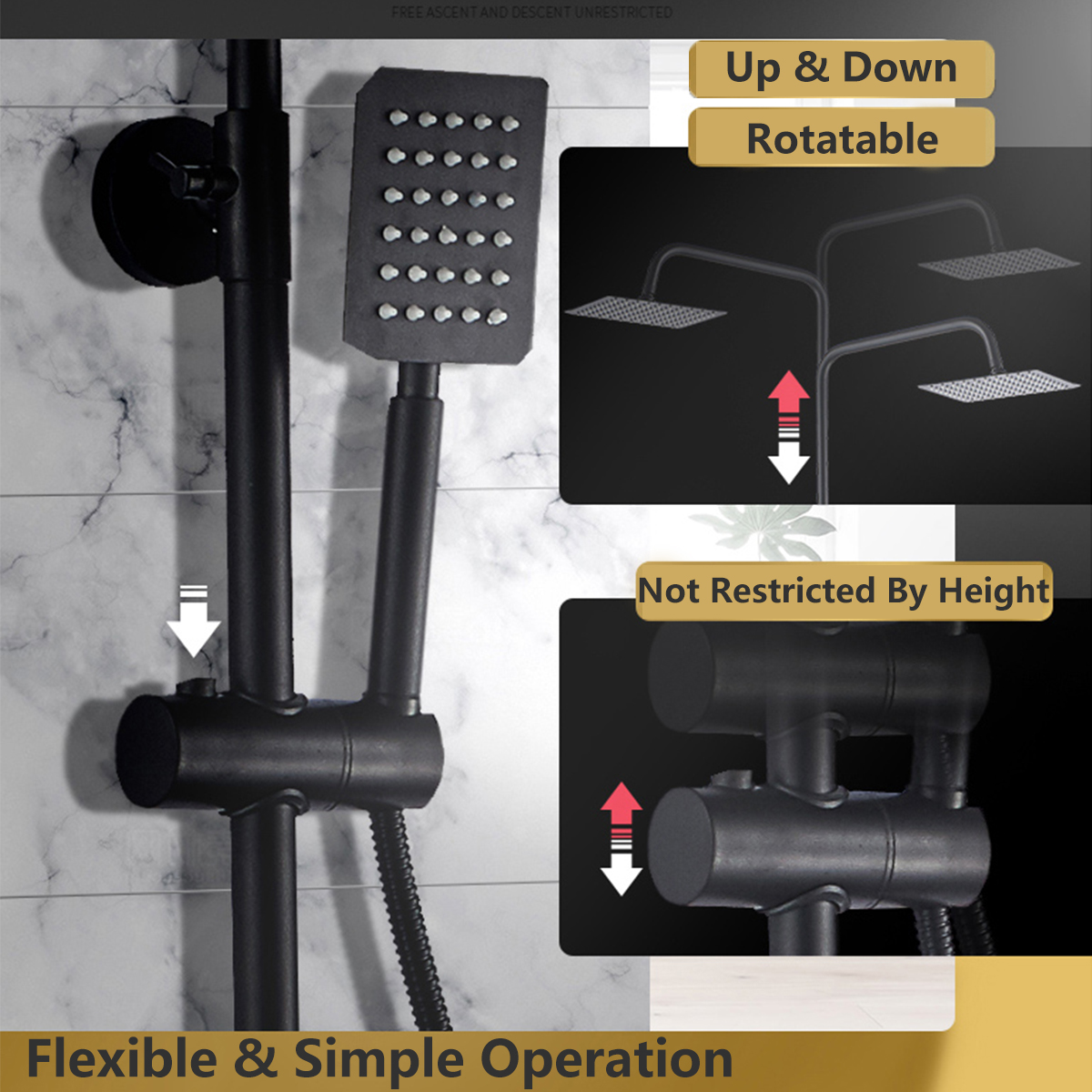 BVSOIVIA3IN1BathroomShowerFaucetRainfallShowerSetMatteBlackWallMountBathtubShowerMixerTapShowerSyste-1995920-5