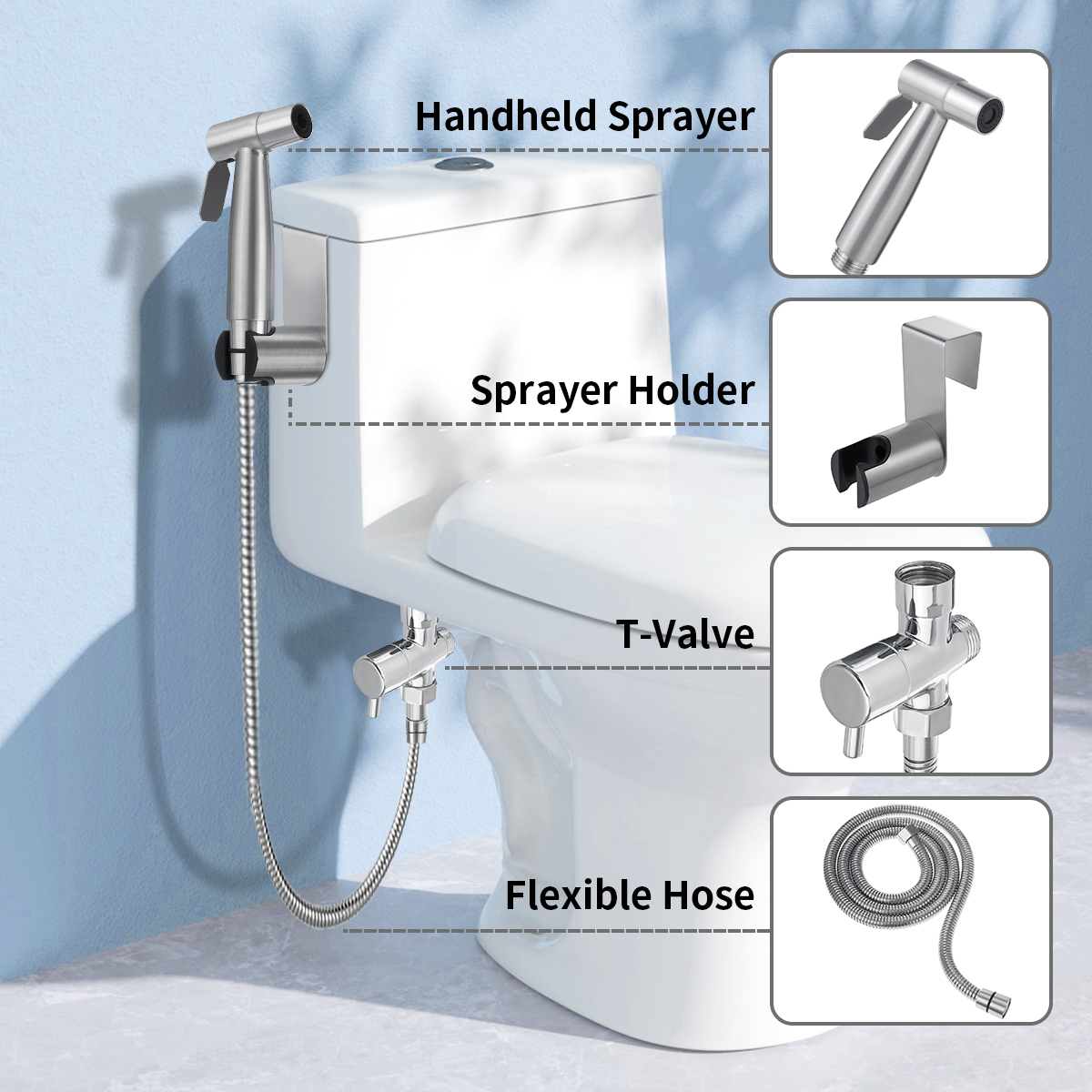 BVSOIVIAHandheldToiletBidetSprayerSetKitStainlessSteelHandBidetfaucetBathroomHandSprayerShowerHead-2001842-2