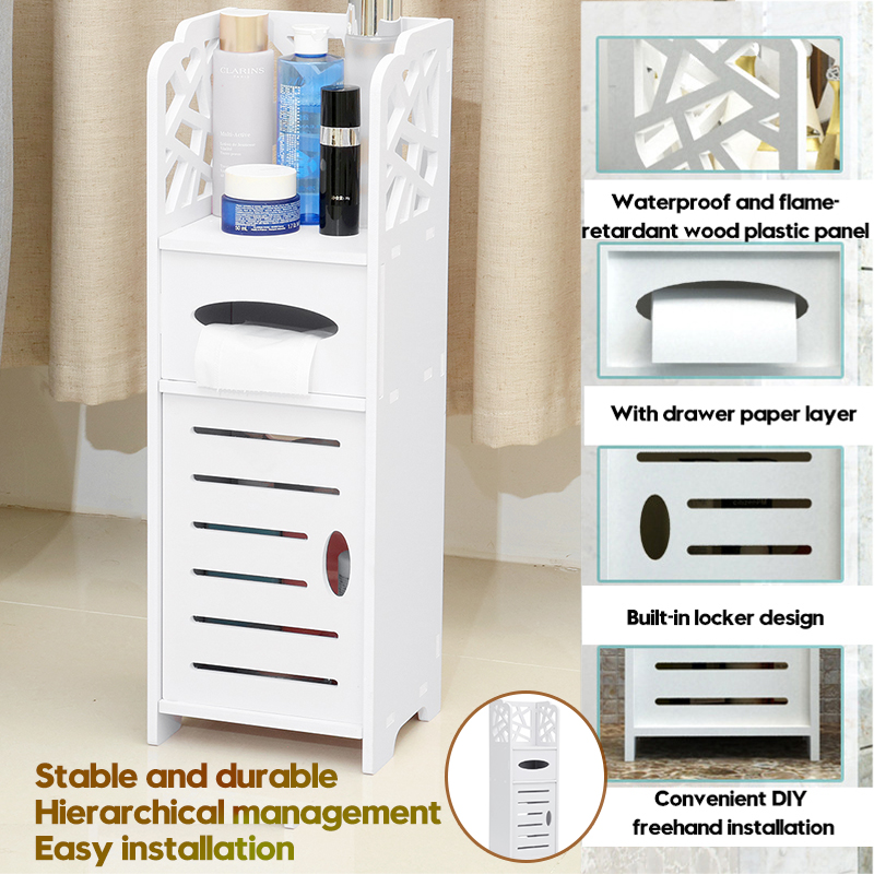 BathroomToiletStorageCabinetOrganizerStandingRackBedroomCupboardHolder-1949198-1