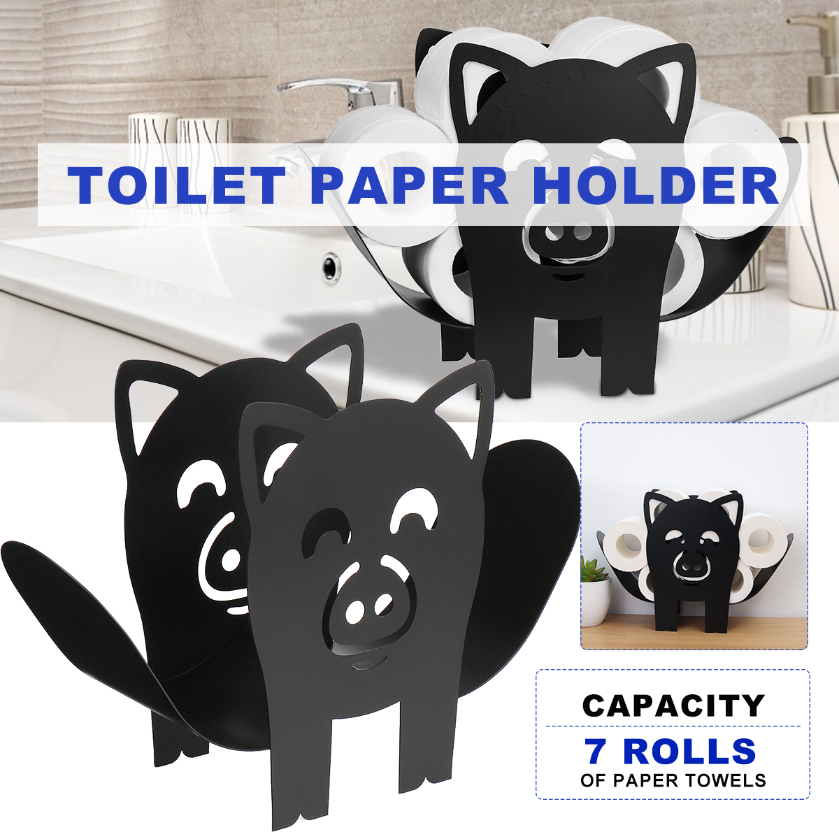 BlackToiletPaperHolderMetalPigShapeTissueStorageRack-1780828-1