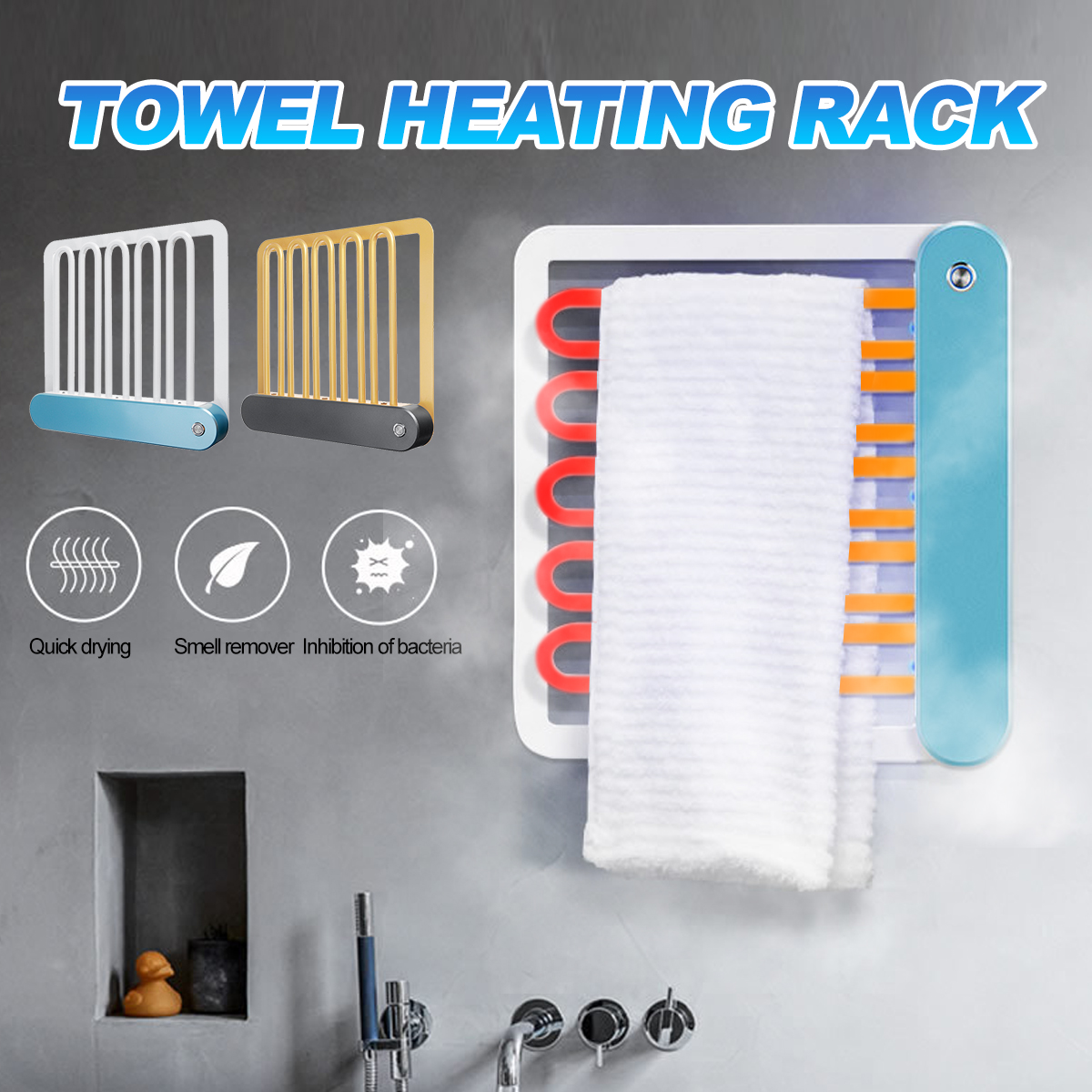 ConstantTemperatureIntelligentHeatingTowelRackPunch-freeIPX4WaterproofTowelDryingRack-1905251-1