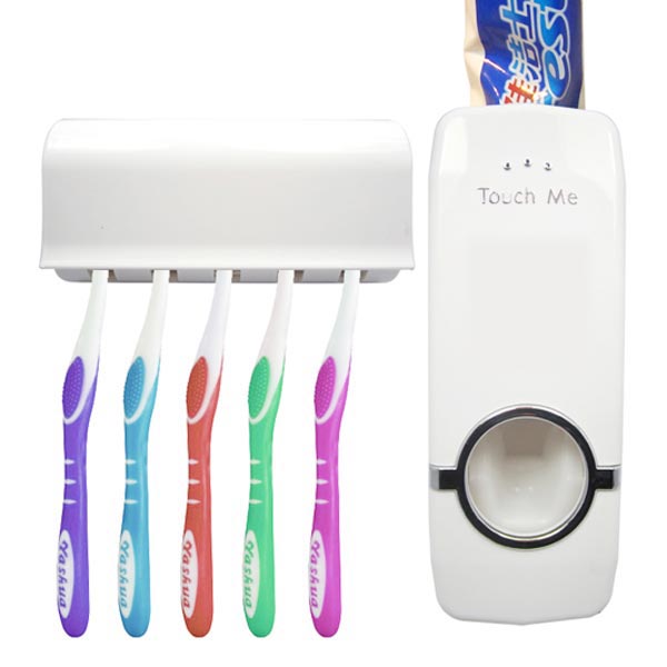 HonanaBX-421WallMountedAutomaticToothpasteDispenserWithFiveToothbrushHolderSetBathroom-43617-2