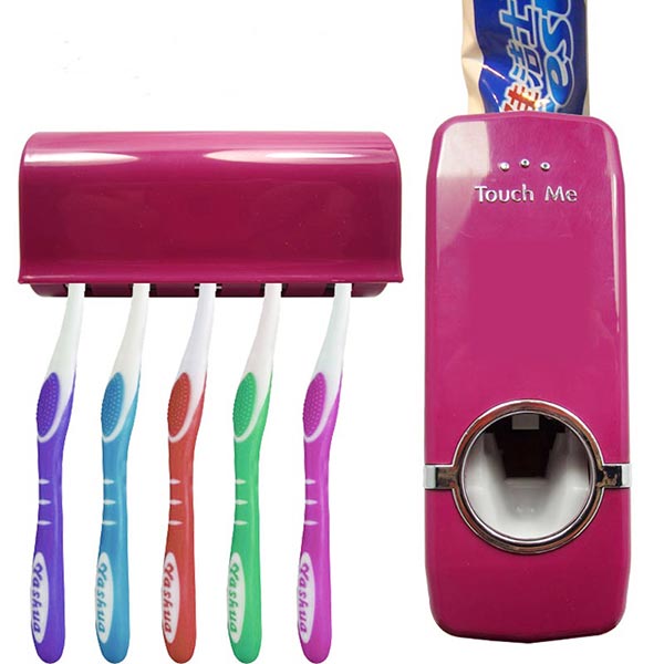 HonanaBX-421WallMountedAutomaticToothpasteDispenserWithFiveToothbrushHolderSetBathroom-43617-3