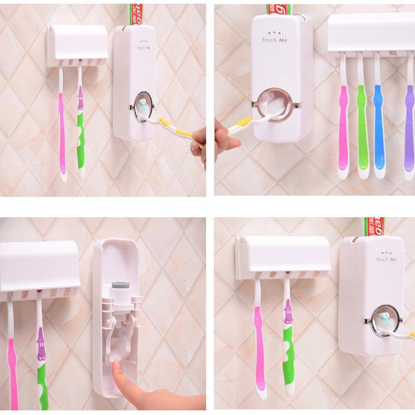 HonanaBX-421WallMountedAutomaticToothpasteDispenserWithFiveToothbrushHolderSetBathroom-43617-4