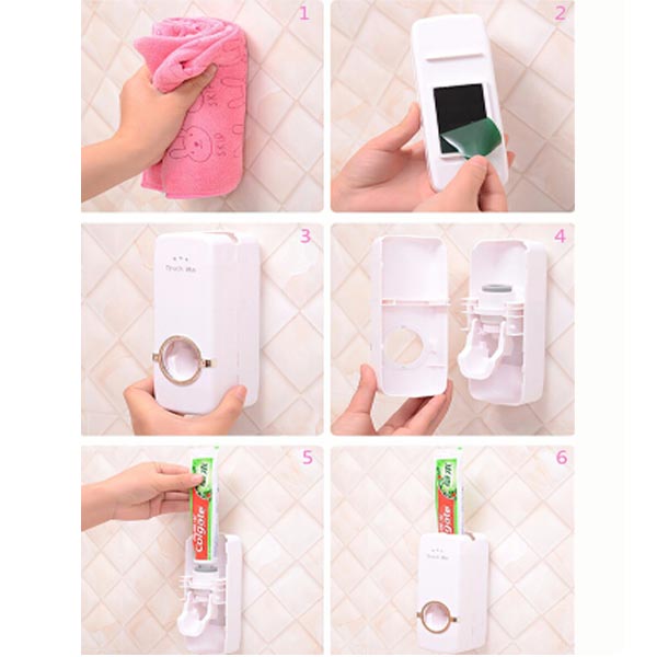 HonanaBX-421WallMountedAutomaticToothpasteDispenserWithFiveToothbrushHolderSetBathroom-43617-10