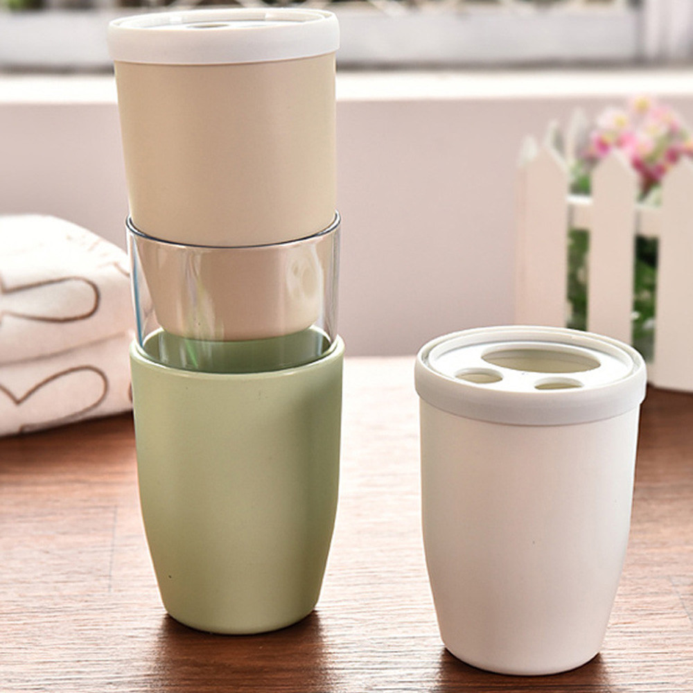 HonanaCoupleTransparentCoverToothbrushToothpasteHolderOrganizerTravelHomeWashingStorageCup-1297141-5