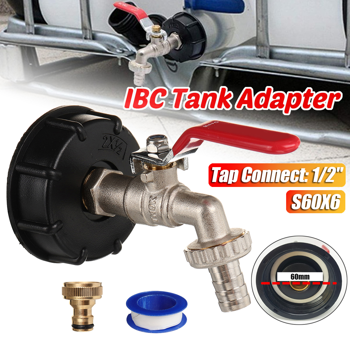 IBCTankAdapterto12YardGardenWaterTapHoseConnectorFittingToolS60X6-1952469-1