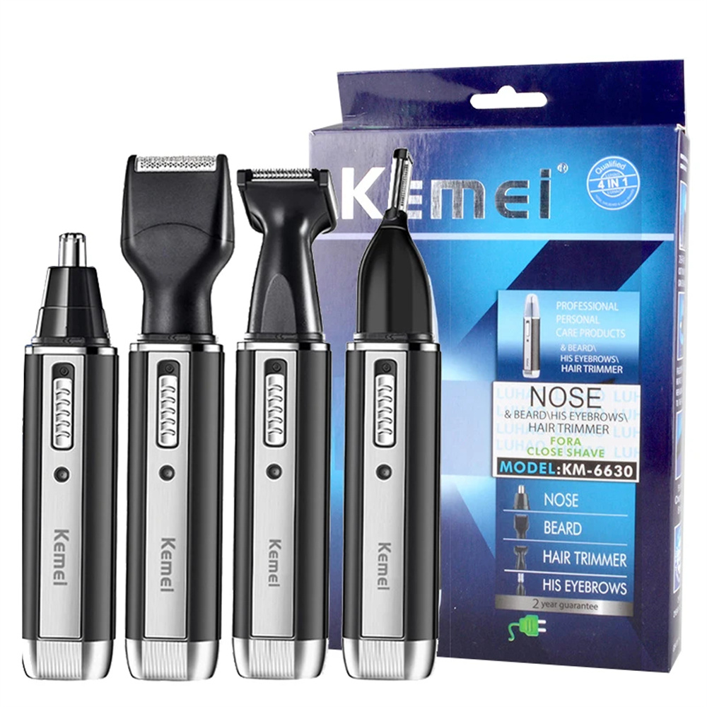 Kemei4-in-1NoseEarHairTrimmerwithHigh-QualityStainlessSteelBladesWashableandReplaceableTrimmingHeadC-2015207-1