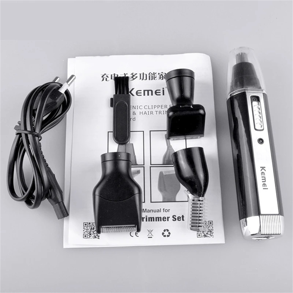 Kemei4-in-1NoseEarHairTrimmerwithHigh-QualityStainlessSteelBladesWashableandReplaceableTrimmingHeadC-2015207-8