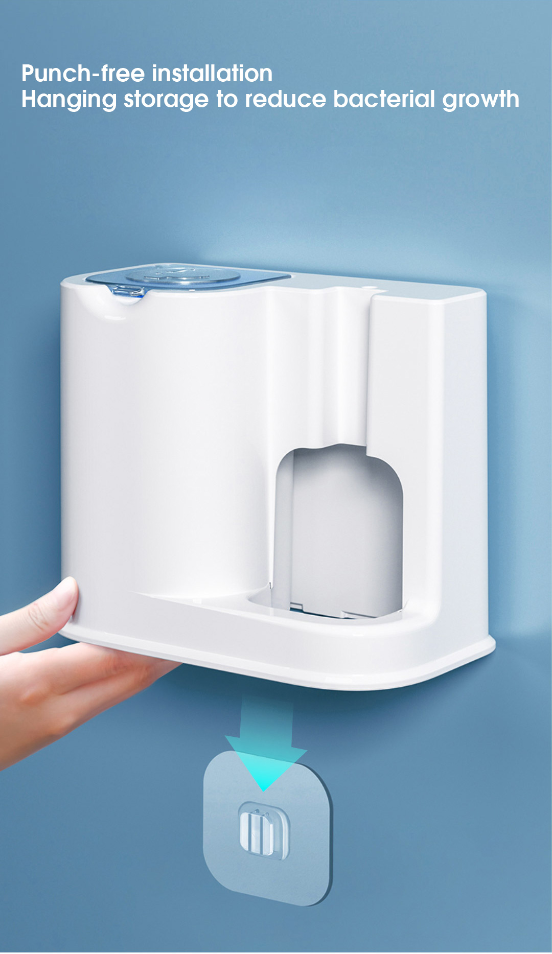 QUANGEDisposableToiletBrushSet99Anti-bacteriaRateToiletCleaningSystemKitWith10ReplacementHeads-1753440-7