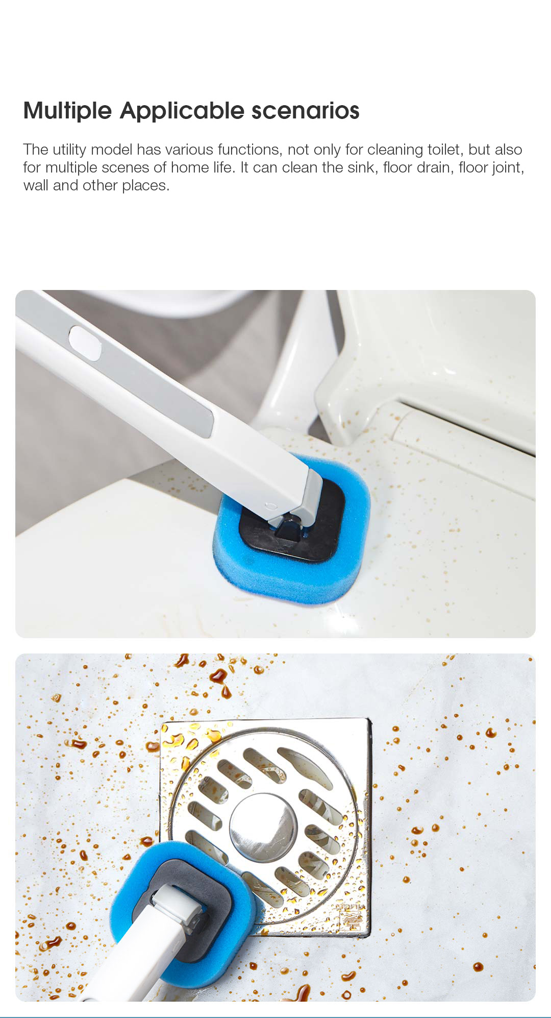 QUANGEDisposableToiletBrushSet99Anti-bacteriaRateToiletCleaningSystemKitWith10ReplacementHeads-1753440-8