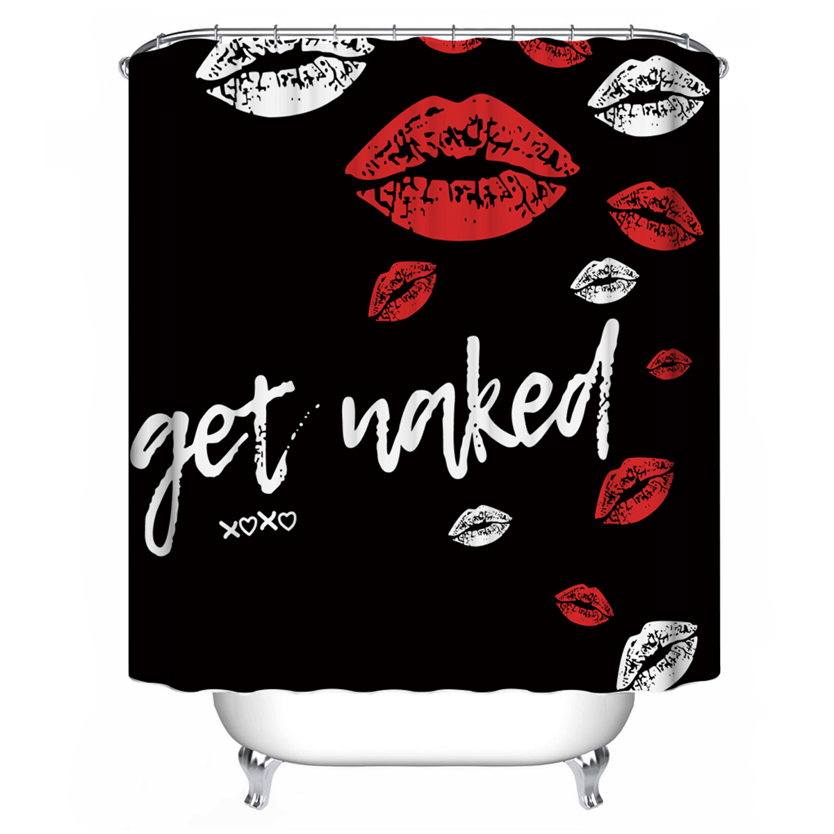 RedFunnyMouthBathroomShowerCurtianSetWaterproofToiletLidCoverPedestalRugNon-slipBathMatSet-1887836-22