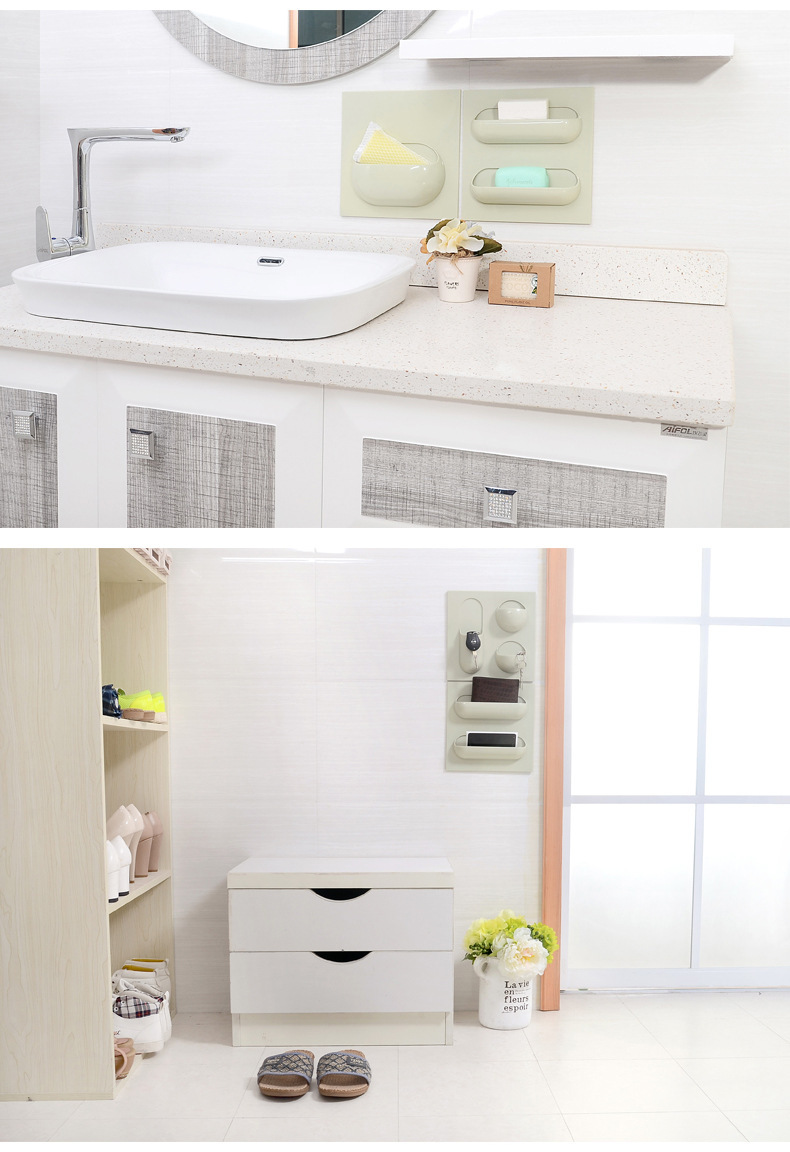 SeamlessBathroomToothbrushHolderBathShaverOrganizerPasteHanger-1116763-4
