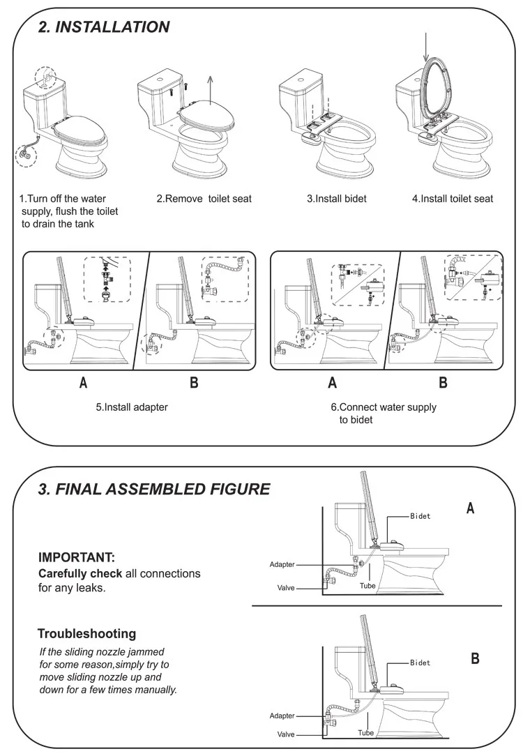 ToiletBidetAttachmentUltra-SlimToiletSeatDoubleNozzleSpiralAdjustableWaterPressureNon-ElectricAssSpr-2007025-11