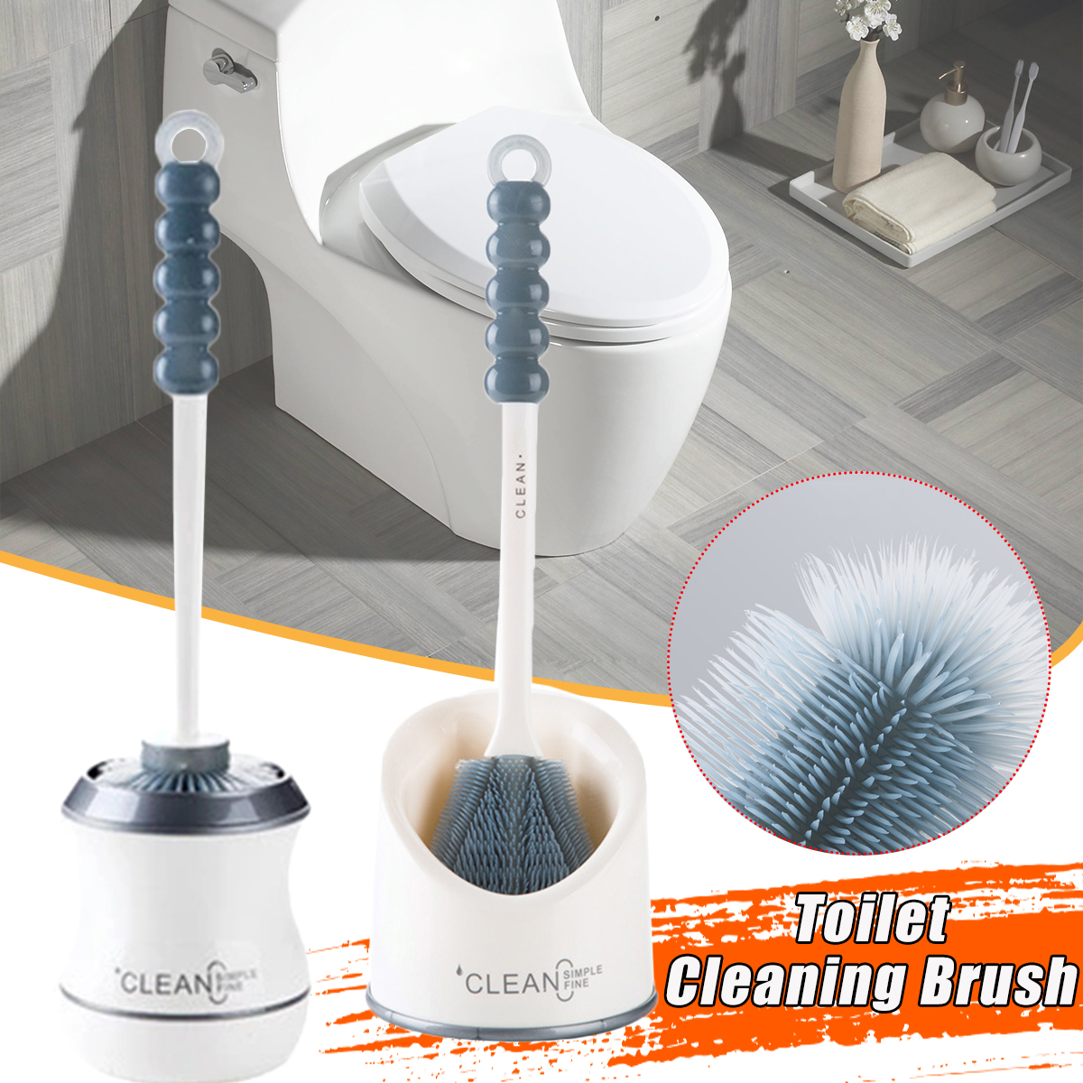 ToiletBrushSiliconeSoftBristleBaseBathroomWCLavatoryCleaningToolSet-1626914-1