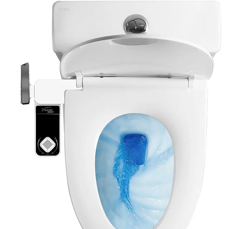 Ultra-SlimSeatAttachmentAdjustableWaterPressureButtBidetToiletWithMobilePhoneStorageRackDoubleNozzle-2007333-2