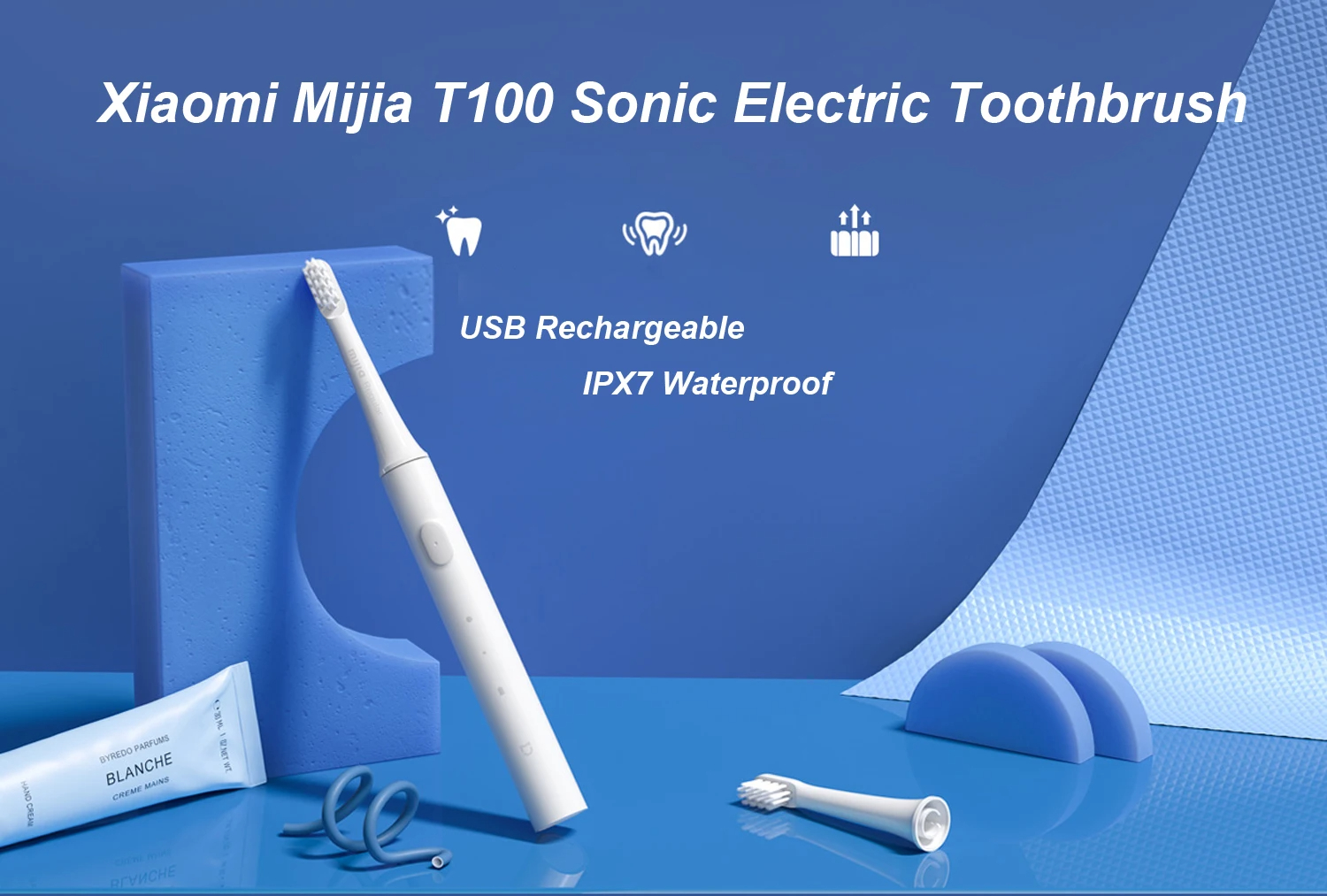 XiaomiMijiaT100SonicElectricToothbrushRechargeableIPX7Waterproof16500rpmHighFrequencyVibration30Days-2015205-1