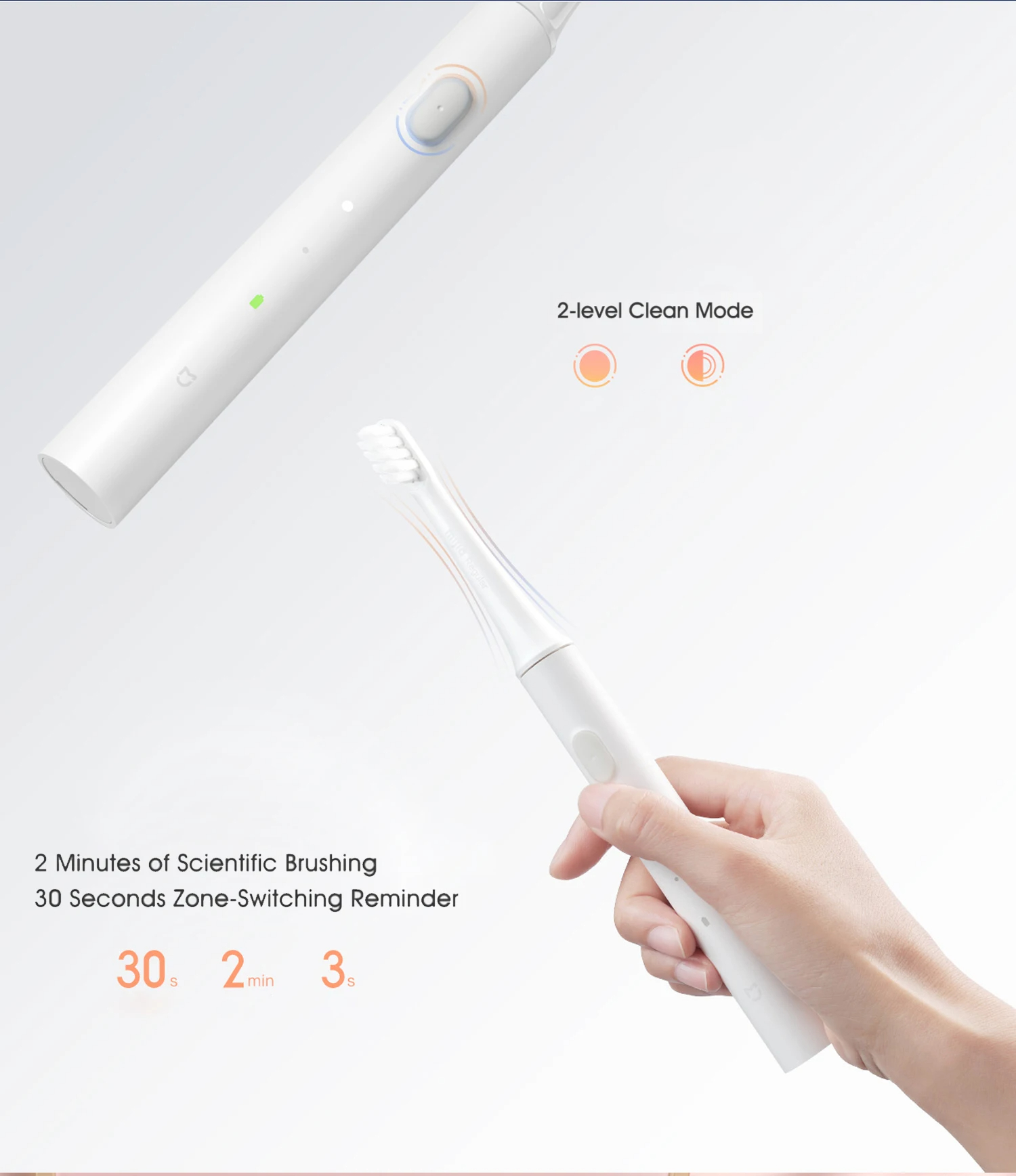 XiaomiMijiaT100SonicElectricToothbrushRechargeableIPX7Waterproof16500rpmHighFrequencyVibration30Days-2015205-3