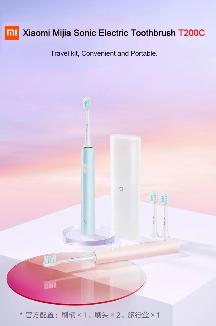 XiaomiMijiaT200T200CSonicElectricToothbrushIPX7Waterproof31000VibrationsperMinutewithDualCleaningMod-2015204-11