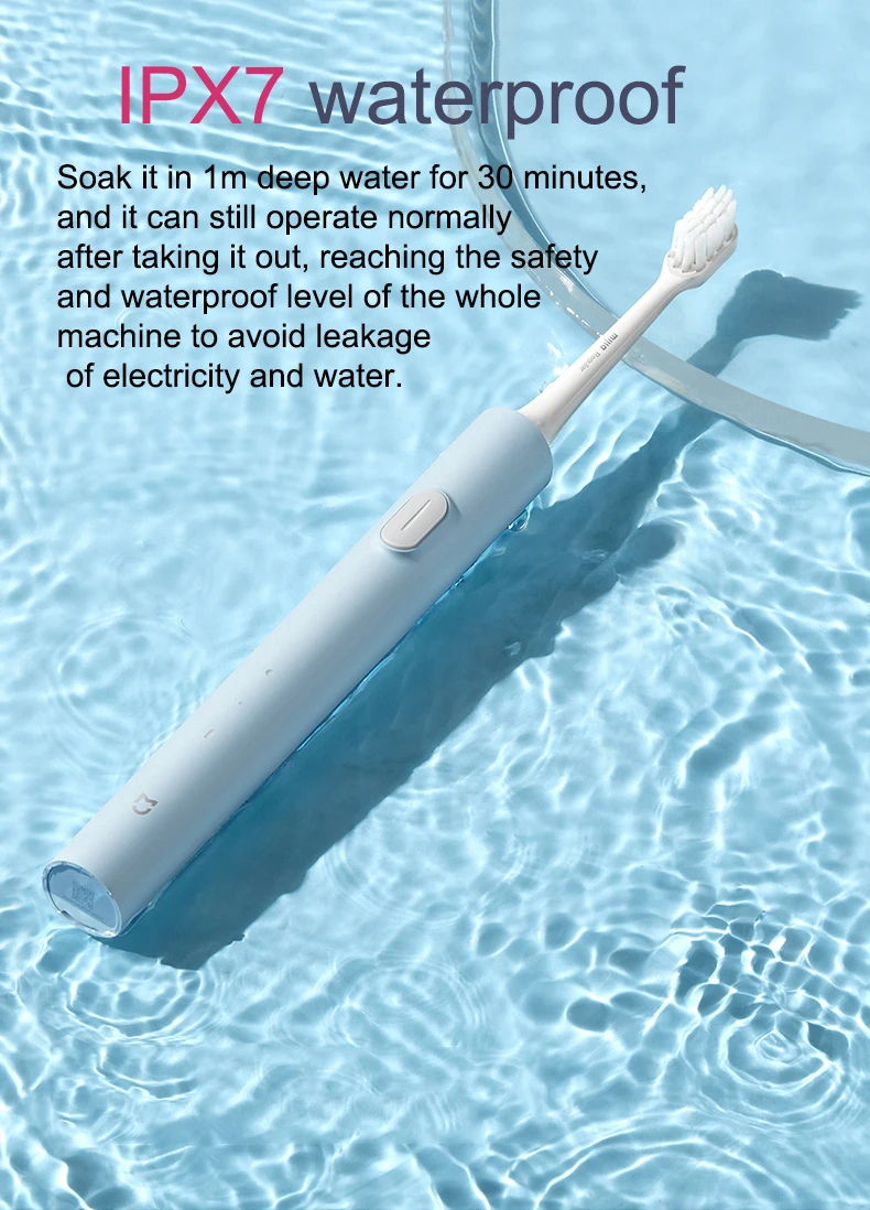 XiaomiMijiaT200T200CSonicElectricToothbrushIPX7Waterproof31000VibrationsperMinutewithDualCleaningMod-2015204-9