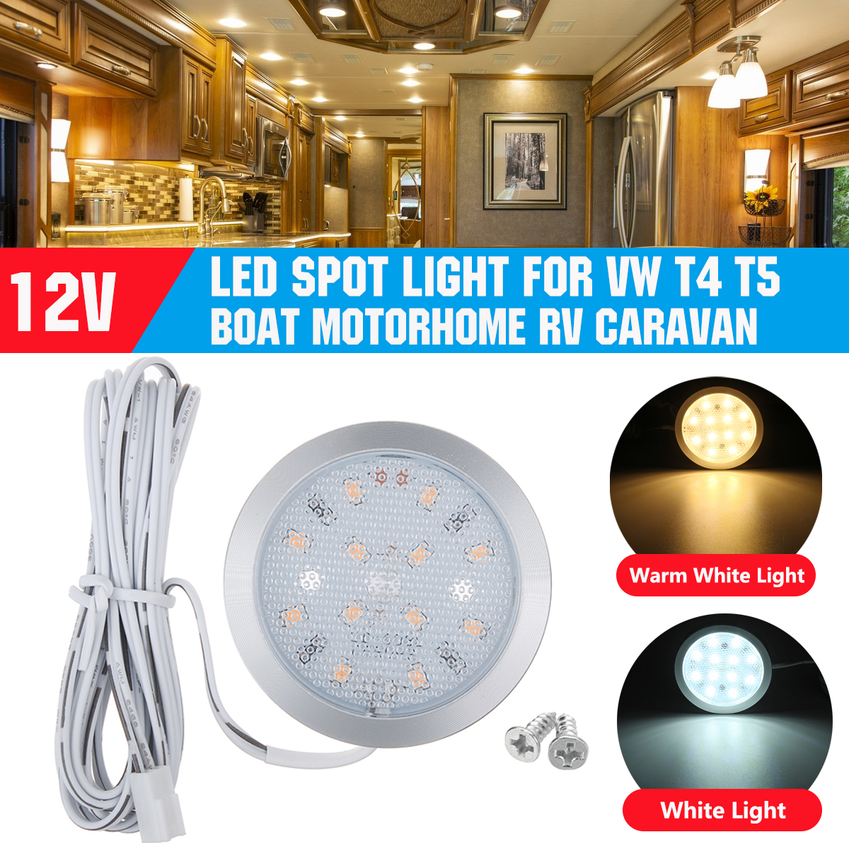 12VLEDSpotLightCeilingCabinInteriorLampDownlightForVWT4T5RVCaravan-1775634-1