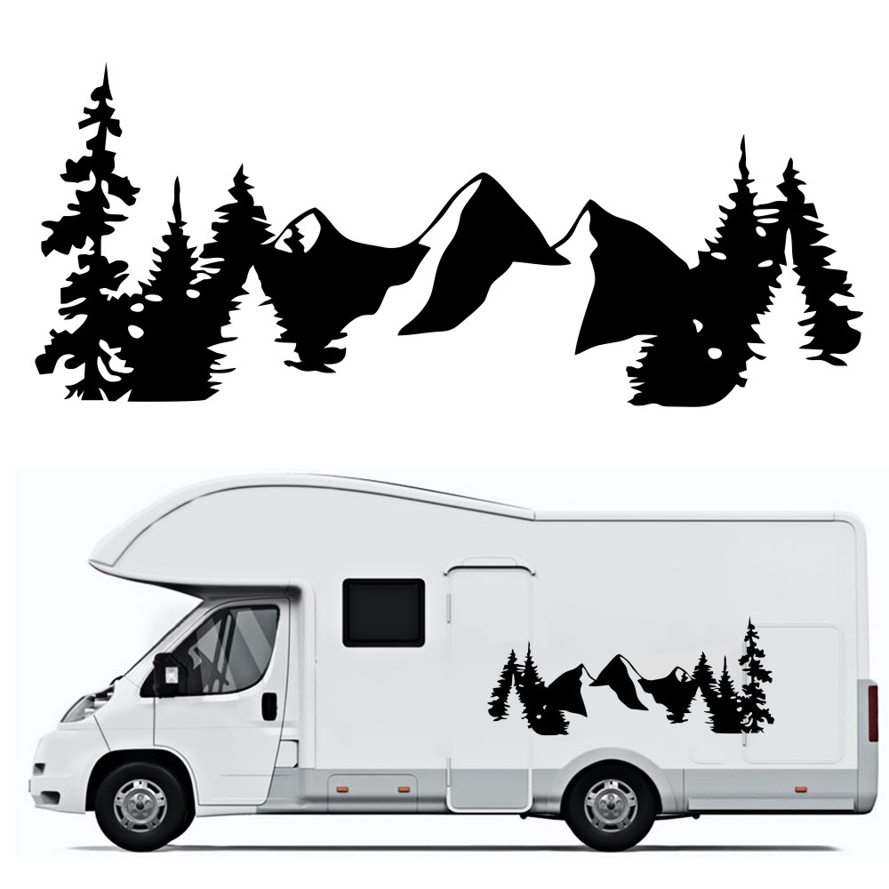 2pcsSnowMountainSidyBodyDecalVinylStickerForOffRoadCamperVanMotorhomeBoatYachtCarUniversal-1764139-1