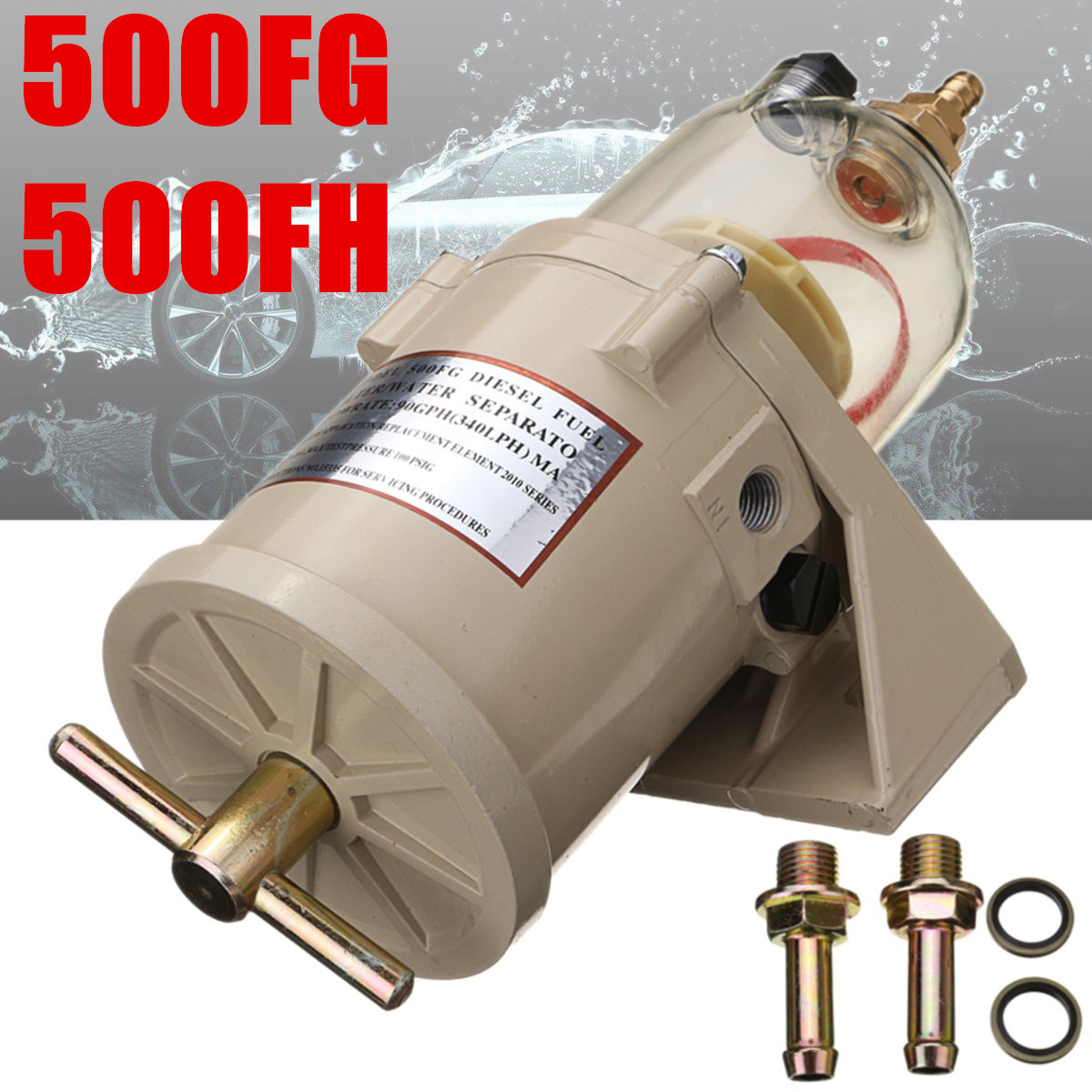 500FG500FHDieselFuelFilterOilWaterSeparatorMarineBoatTrucks90GPH-1208052-1