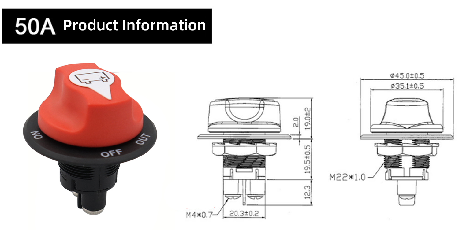 50A100A200A300ACarBatterySwitchDC32VDisconnecterPowerIsolatorCutOffRallySwitchKitForCarMotorcycleTru-1993312-1